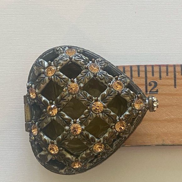 Vintage Jay Strongwater lattice heart trinket box. - Picture 6 of 7